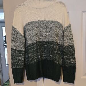 Chic Two-Tone Turtleneck Sweater